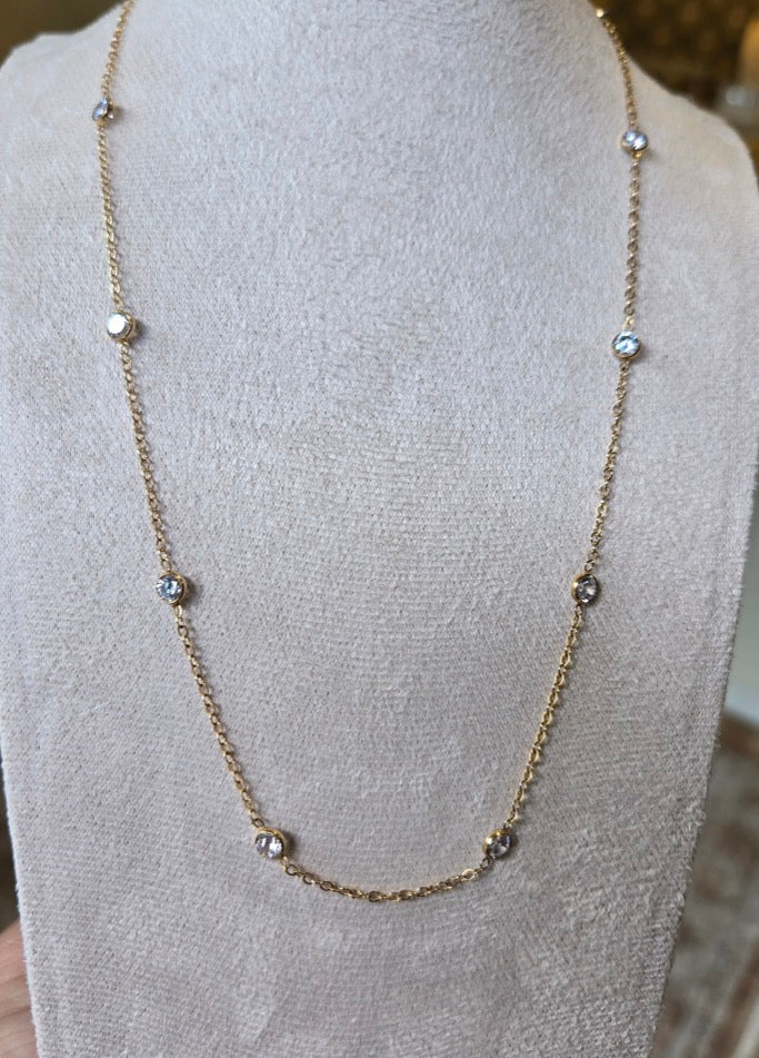 Cubic Zirconia Heart Pendant Necklace | 14k Filled Gold| OLAEDA