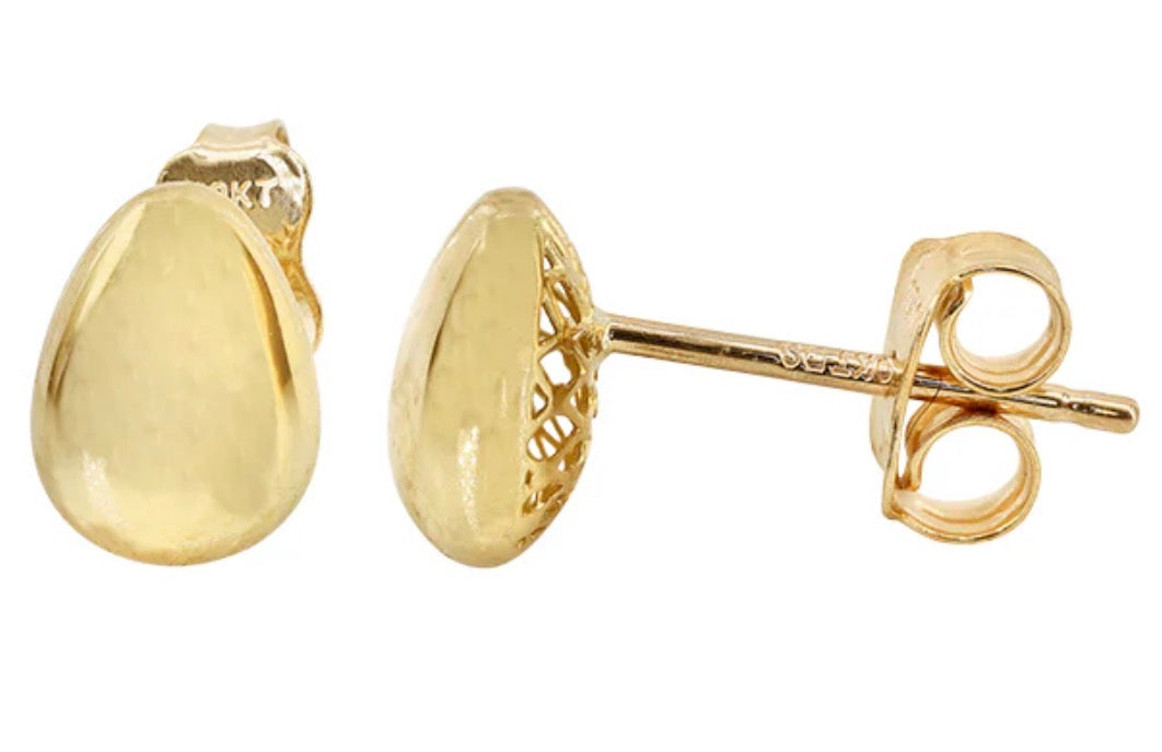 Tear Drop Stud Earrings | 10k Solid Gold | OLAEDA