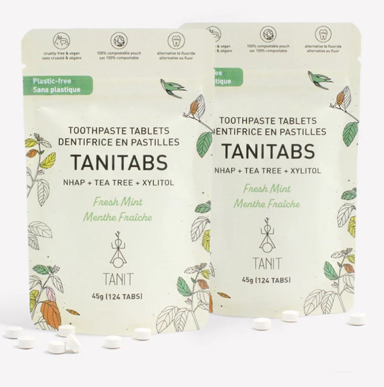 TANITABS Fresh Mint Toothpaste Tablets Compostable Refill Bag 124 tablets | Tanit