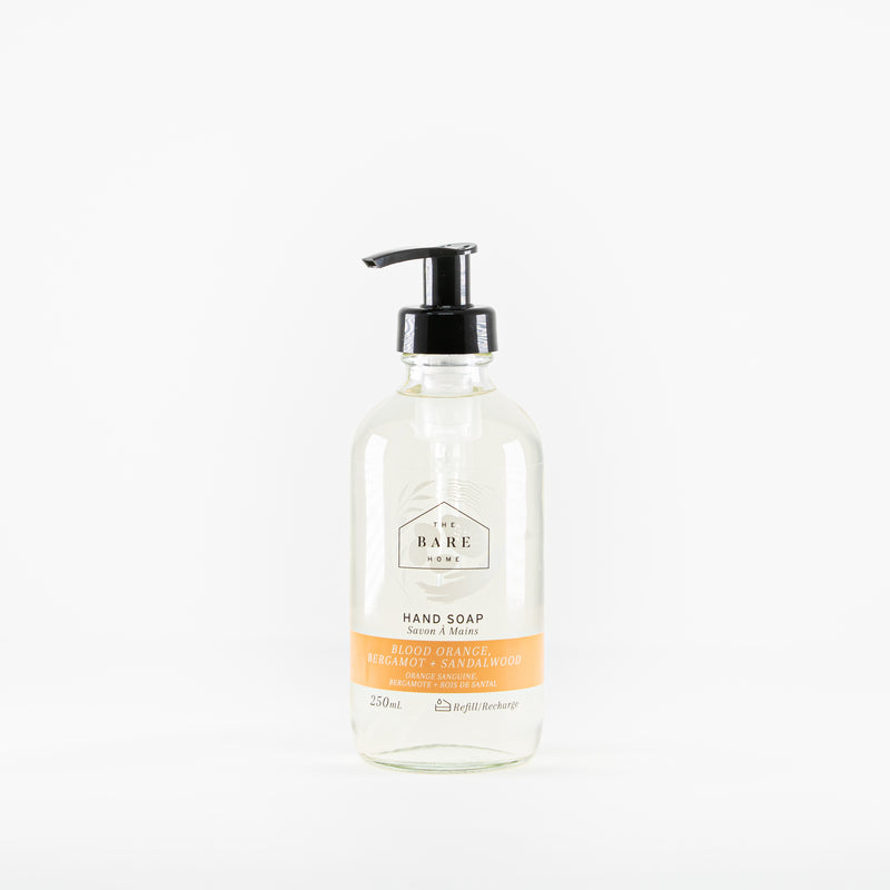 Plant-based hand soap scented with essential oils available at Replenish General Store. 