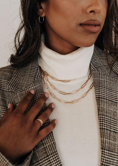 Heavy Paperclip Chain Necklace |OLAEDA
