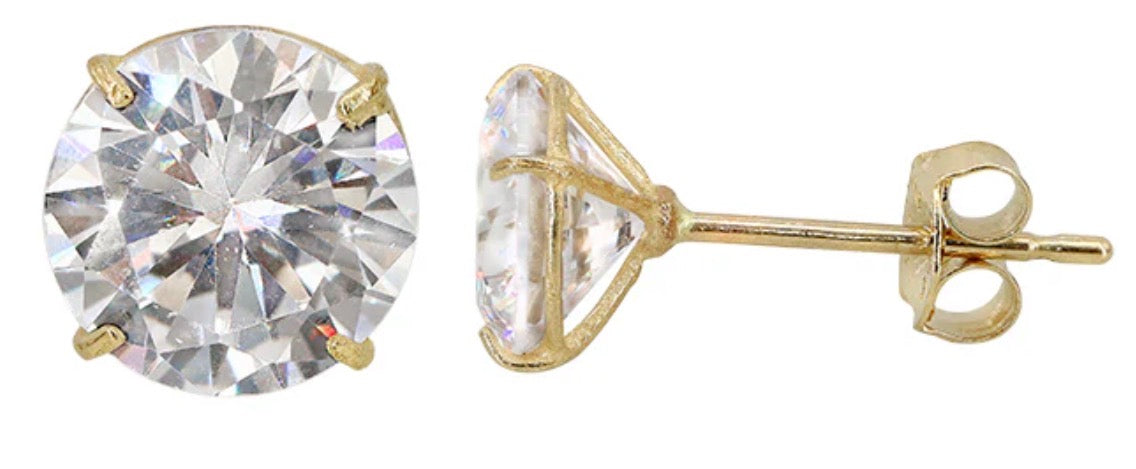 Mini CZ Stud Earrings (3mm) | 14k Solid Gold | OLAEDA