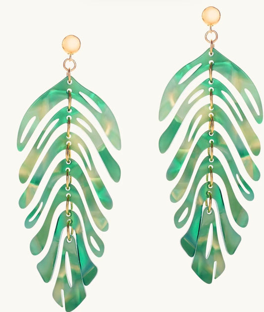 Rowan Earrings (Green) | OLAEDA