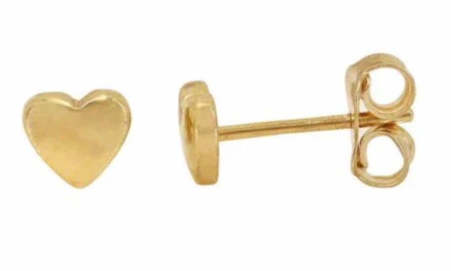 Heart Stud Earrings | 10k Solid Gold | OLAEDA