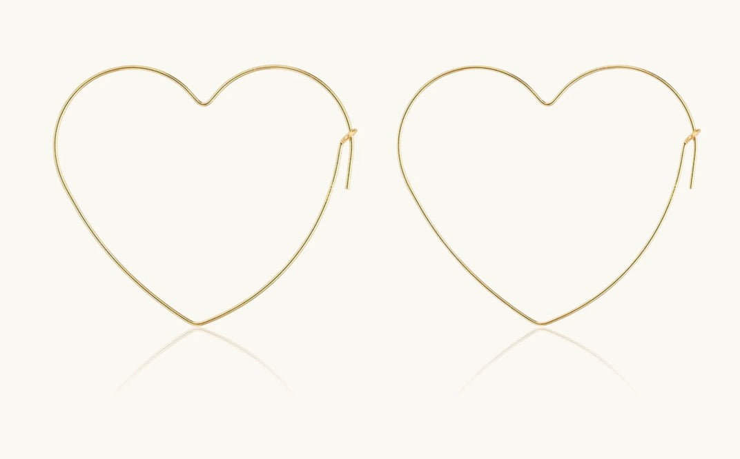 Heart Hoop Earrings (large)|OLAEDA