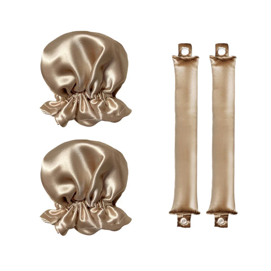 Organic Silk Heatless Curlers - Champagne Colour| HoneyLux