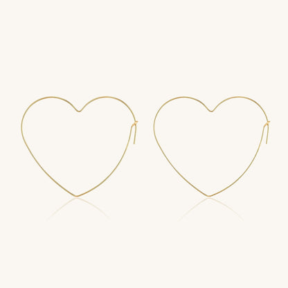 Heart Hoop Earrings (large)|OLAEDA