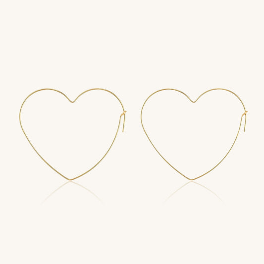 Heart Hoop Earrings (large)|OLAEDA