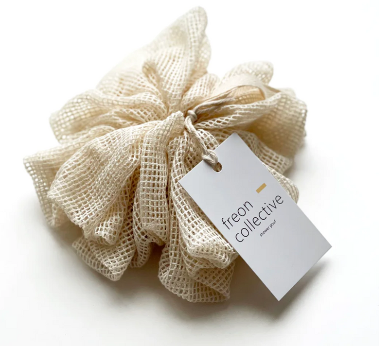 Organic Cotton Shower Pouf | Freon Collective
