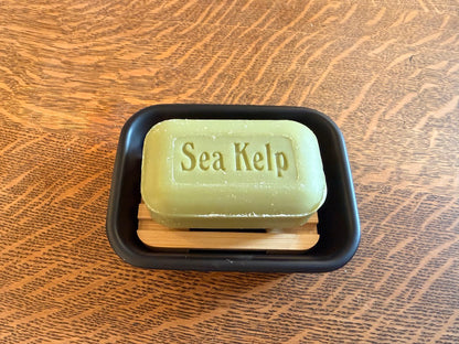 Polyresin Soap Dish With Bamboo