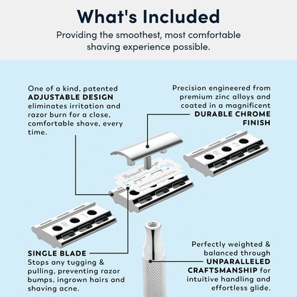 Rockwell Razors 6C Double Edge Razor - White Chrome