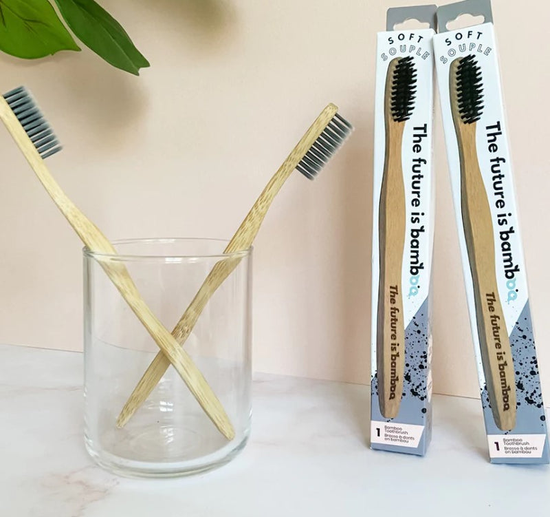 Adult Soft Bamboo Toothbrush - Charcoal | The Future is Bamboo