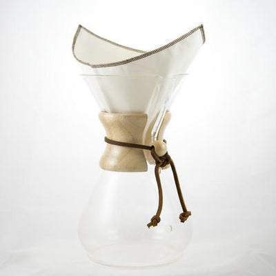 Reusable, pour over filter, made from USDA Certified organic cotton, fits Chemex 6 Cup Filter, in a pack of 2.