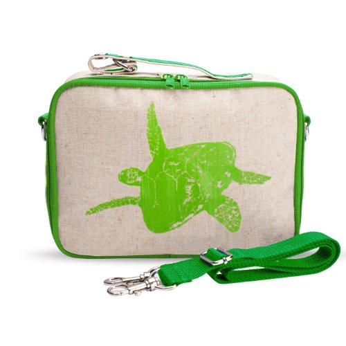 Small Linen Lunch Bag | Green Turtle | SoYoung