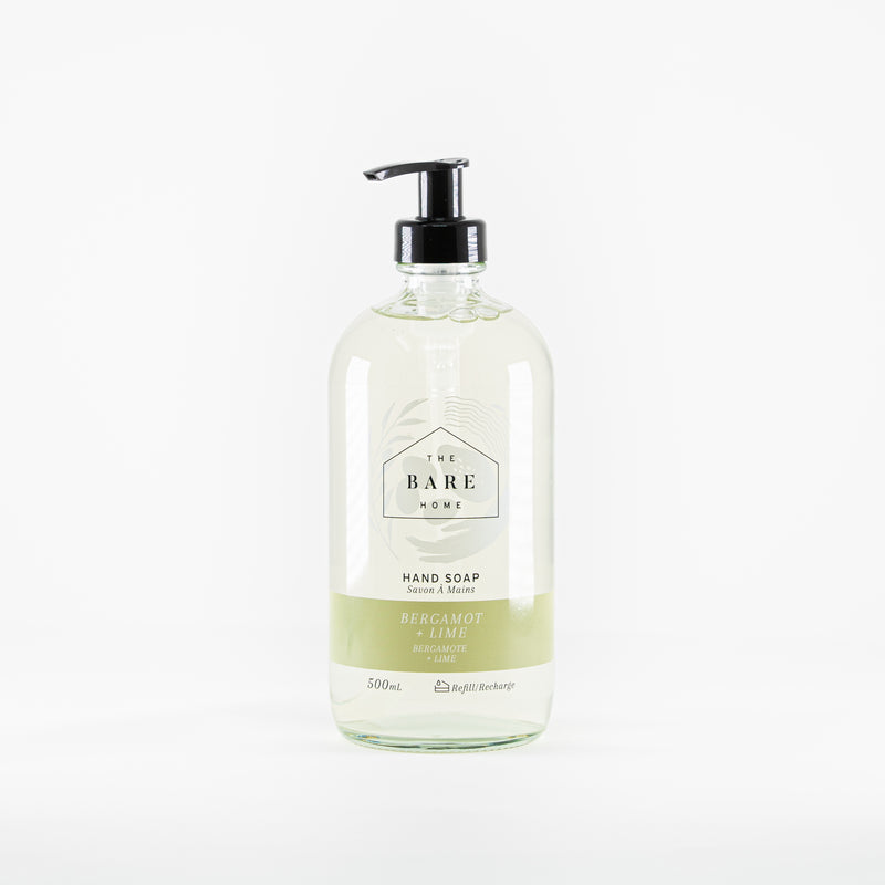 Plant-based hand soap, biodegradable, scented using organic essential oils available at Replenish General Store. 