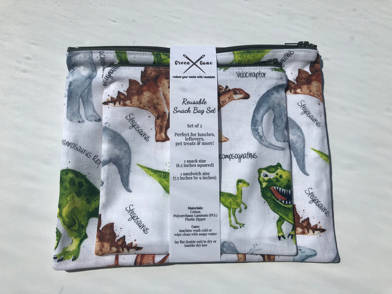 Snack Bags Set of 2 | Green Guac
