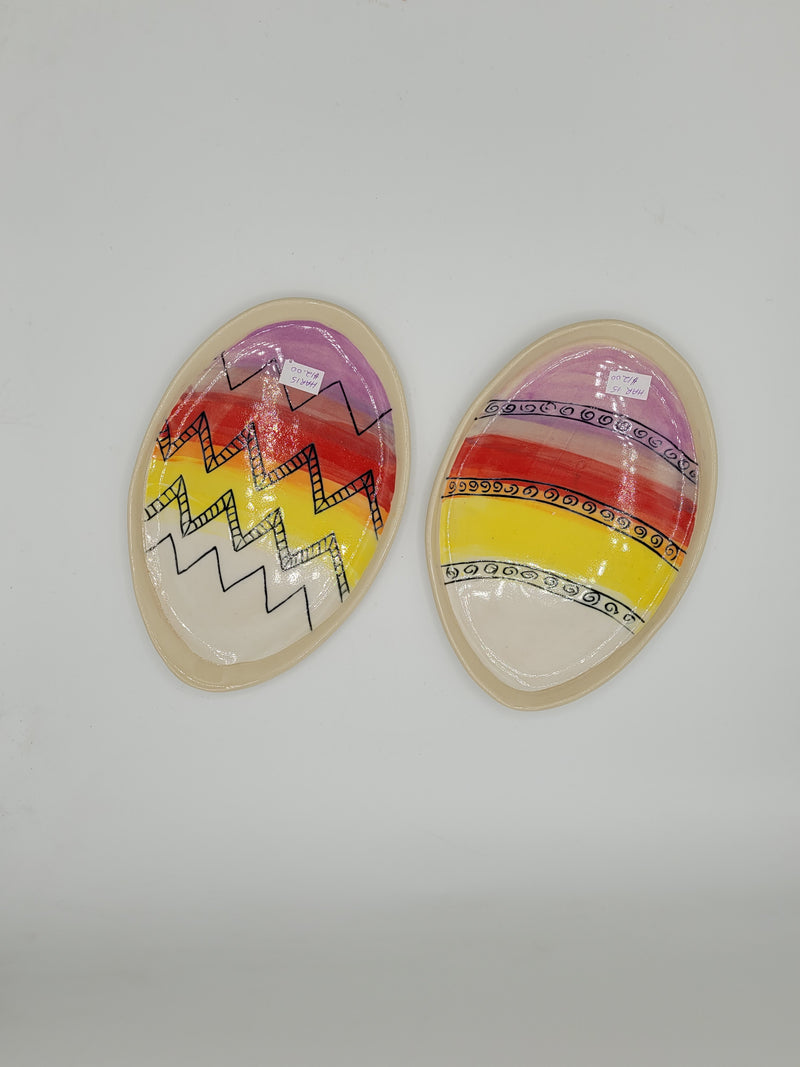 Egg Shaped Plates - Yellow and Red  | Potter&
