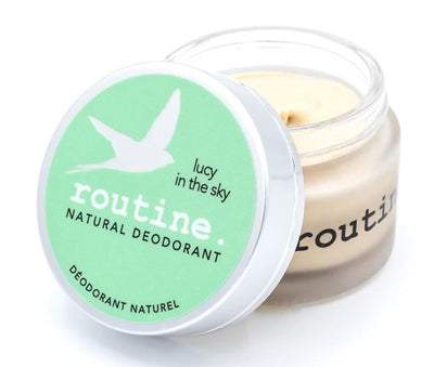 Routine is a natural deodorant in sustainable packaging, made in Canada and available at Replenish General Store. 