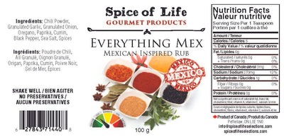 Pre-filled Everything Mex Spice | Spice of Life