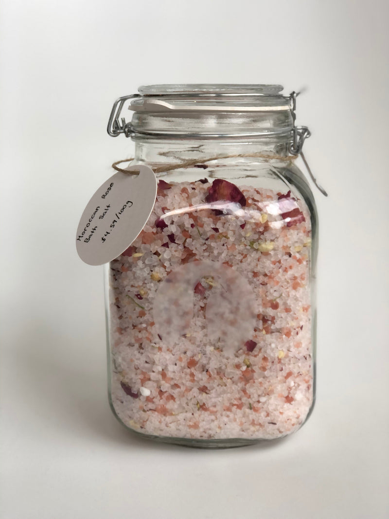 Pre-filled Moroccan Rose Bath Salts | Buck Naked Soap Company